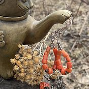 Винтаж handmade. Livemaster - original item ALICE. Coral earrings of American Indians.. Handmade.