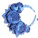 Leather choker rose Dance Blue Denim handmade flowers. Necklace. ms. Decorator. My Livemaster. Фото №6