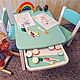 Детский стол и 2 стула деревянный комплект. Мебель для детской. Большая редкость семейная мастерская. Интернет-магазин Ярмарка Мастеров.  Фото №2