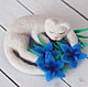Sleeping cat in blue with the Brooch Dry felting. Brooches. Natalya Gorshkova Cute toys felting. Online shopping on My Livemaster.  Фото №2