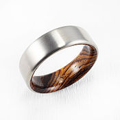 Украшения handmade. Livemaster - original item Titanium ring with Cocobolo tree.. Handmade.