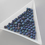 Материалы для творчества handmade. Livemaster - original item Beads 4 mm. Czech Republic. Jet matted Blue iris, 5 gr.. Handmade.