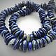 Lapis lazuli beads tumbling, 19cm strand. Beads1. Businka (businkamag). Online shopping on My Livemaster.  Фото №2