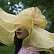 Summer hat made of straw with blue 'Golden'. Hats1. Novozhilova Hats. My Livemaster. Фото №5