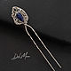 Hairpin with lapis lazuli 'Leaf' 2!. Hairpin. Del-moro. Online shopping on My Livemaster.  Фото №2