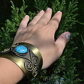Винтаж handmade. Livemaster - original item At the bottom of the garden. Wide bracelet.. Handmade.