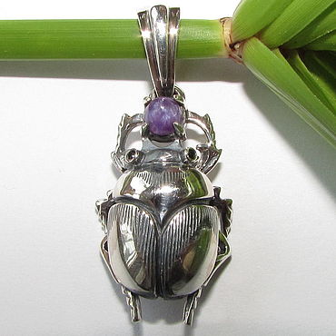 Украшения ручной работы. Ярмарка Мастеров - ручная работа Кулон "Скарабей", scarab, скарабеи, чароит.. Handmade.