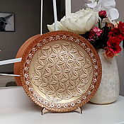 Plate decorative. Money mandala, author's painting