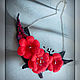  Felted necklace ' Red flowers'. Necklace. Larissa Permjakova. Online shopping on My Livemaster.  Фото №2