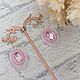 Order Classic earrings::wedding pink aplicom Tenderness. elena (luxus-stil). Livemaster. . Earrings Фото №3