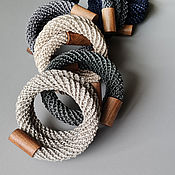 Украшения handmade. Livemaster - original item Linen Knitted Bracelets. Handmade.