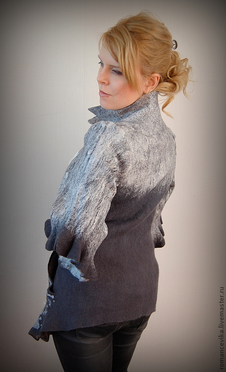 Авторский жакет с рукавом 3/4 " Графитовый самоцвет" – купить в ...