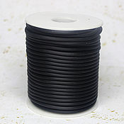 Материалы для творчества handmade. Livemaster - original item Rubber Cord 3mm Black 50cm Silicone Cord Hollow for Necklace. Handmade.