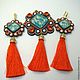 Earrings and pendant with tassels. Jewelry Sets. Soutazhe tale. Online shopping on My Livemaster.  Фото №2