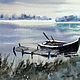 watercolor. landscape. Boats at sunset. Pictures. ArtShipilina. Online shopping on My Livemaster.  Фото №2