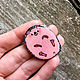 Brooch ' Pink funny hedgehog, hedgehog, cute, funny, gray'. Brooches. greenfox-23. Online shopping on My Livemaster.  Фото №2