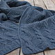 Blue scarf, stole, male/female, knitted lamb wool, Wraps, Saratov,  Фото №1
