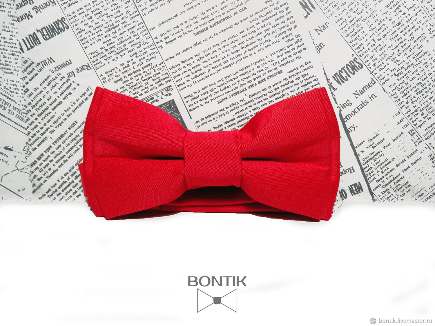 Галстук бабочка Яркая Красная / однотонная классика купить в интернет ...