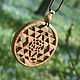 Шри Янтра, подвес на шею, бук и яшма. Подвеска. Yantra Wood. Интернет-магазин Ярмарка Мастеров.  Фото №2