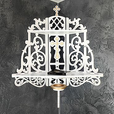 Полка для икон угловая белая. 3D Мастерская Алёшка. Мебель ручной работы - Ярмарка Мастеров Мебель ручной работы. Ярмарка Мастеров - ручная работа Полка для икон угловая белая. Handmade.