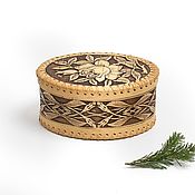 Для дома и интерьера handmade. Livemaster - original item Birch bark box oval 