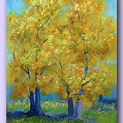 Картины и панно handmade. Livemaster - original item Oil painting Autumn landscape Golden Autumn. Handmade.