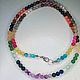 Long beads made of different colored natural stones for harmony. Beads2. Magic Jewelry from Svetlana. My Livemaster. Фото №6