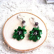Украшения handmade. Livemaster - original item Lily earrings are green. Handmade.