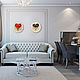 Wall clock set Red heart and Purple heart Art Deco. Watch. Krasivye kartiny HappinessArtDecoR. Ярмарка Мастеров.  Фото №4