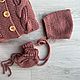 Вязаный комплект на 0-3 месяца. Комплект одежды для выписки. safina_knit. Ярмарка Мастеров.  Фото №5