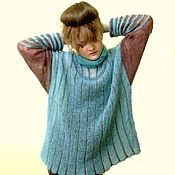 Одежда handmade. Livemaster - original item Sweater knitted female oversized strip from kid mohair. Handmade.