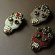Day of the dead Memento mori jewelry Embroidery skull brooch. Brooches. MelancholiaCraft. My Livemaster. Фото №6