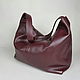 Bag-bag made of soft genuine leather in marsala color, Sacks, St. Petersburg,  Фото №1
