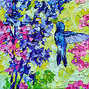 Картины и панно handmade. Livemaster - original item Hummingbird bird oil painting 