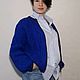 Синий вязаный кардиган на молнии. Бомберы. ShAmi_knitwear. Ярмарка Мастеров.  Фото №5