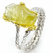 Украшения handmade. Livemaster - original item Ring with yellow beryl and amethyst. Handmade.
