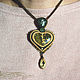 Jasper heart pendant. Seraphinite, mustard Jasper, green tourmaline. Pendants. ssowl. My Livemaster. Фото №5
