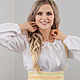 Заказать White linen blouse with ties. IVANKA/Odezhda v russkom stile (ivankaclub). Ярмарка Мастеров. . Blouses Фото №3