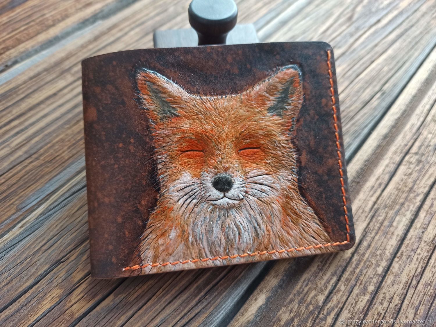 FOX Handmade Leather Wallet By Anca Tinta — Cu D.R.A.G.