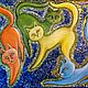 Лунные коты. Картина из серии `Кошачьи сказки`. Холст. Масло.  50х70 . Авторская работа в единственном экземпляре.  Ярмарка Мастеров.