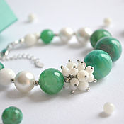 Украшения handmade. Livemaster - original item Bracelet agate, pearls, mother of pearl 
