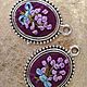 Embroidered earings "Lavender". Earrings. Lady's casket. Online shopping on My Livemaster.  Фото №2