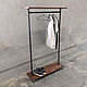 Rail made of water pipes and natural wood in loft style. Hanger. dekor-tseh. Online shopping on My Livemaster.  Фото №2