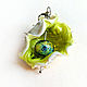 Shell pendant 'Green Wave' author's lampwork. Pendant. Anna Ivanova. Lampwork jewelry. My Livemaster. Фото №5