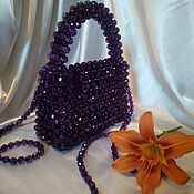 Сумки и аксессуары handmade. Livemaster - original item clutches: Bag made of Eggplant beads. Handmade.