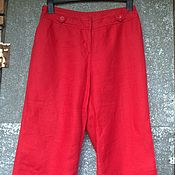 Винтаж handmade. Livemaster - original item Flared trousers. 100% linen. Size 48-50.. Handmade.