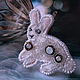 Brooch White Rabbit Gift Embroidered Brooch, Brooches, Krasnoyarsk,  Фото №1