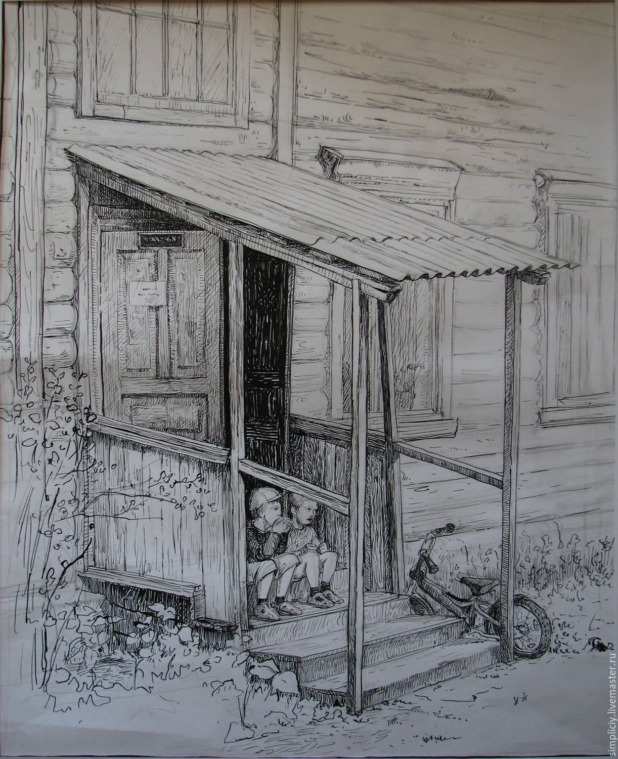 Зарисовки деревянных домов