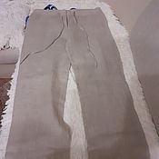 Одежда handmade. Livemaster - original item Trousers: linen with embroidery. Handmade.