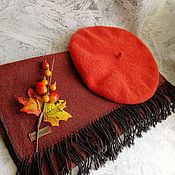 Аксессуары handmade. Livemaster - original item Sets of headgear: Scarf woven beret knitted merino. Handmade.